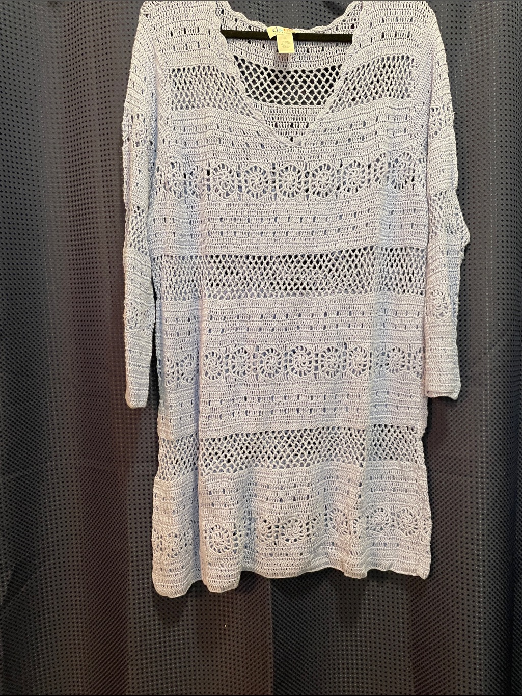 Country Blue Crochet Swim Coverup Tunic  Brand Unknown